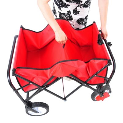 Streamdale Folding Wagon Garden Shopping Beach Cart (Red)