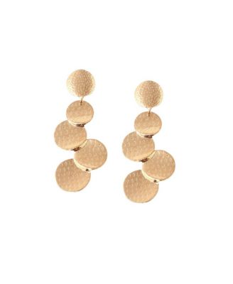 Sohi Womens Blue Dented Drop Earrings - Gold 43$