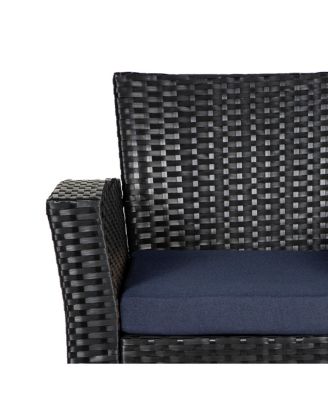 4-Piece Modern Patio Conversation Sofa Set with Cushions