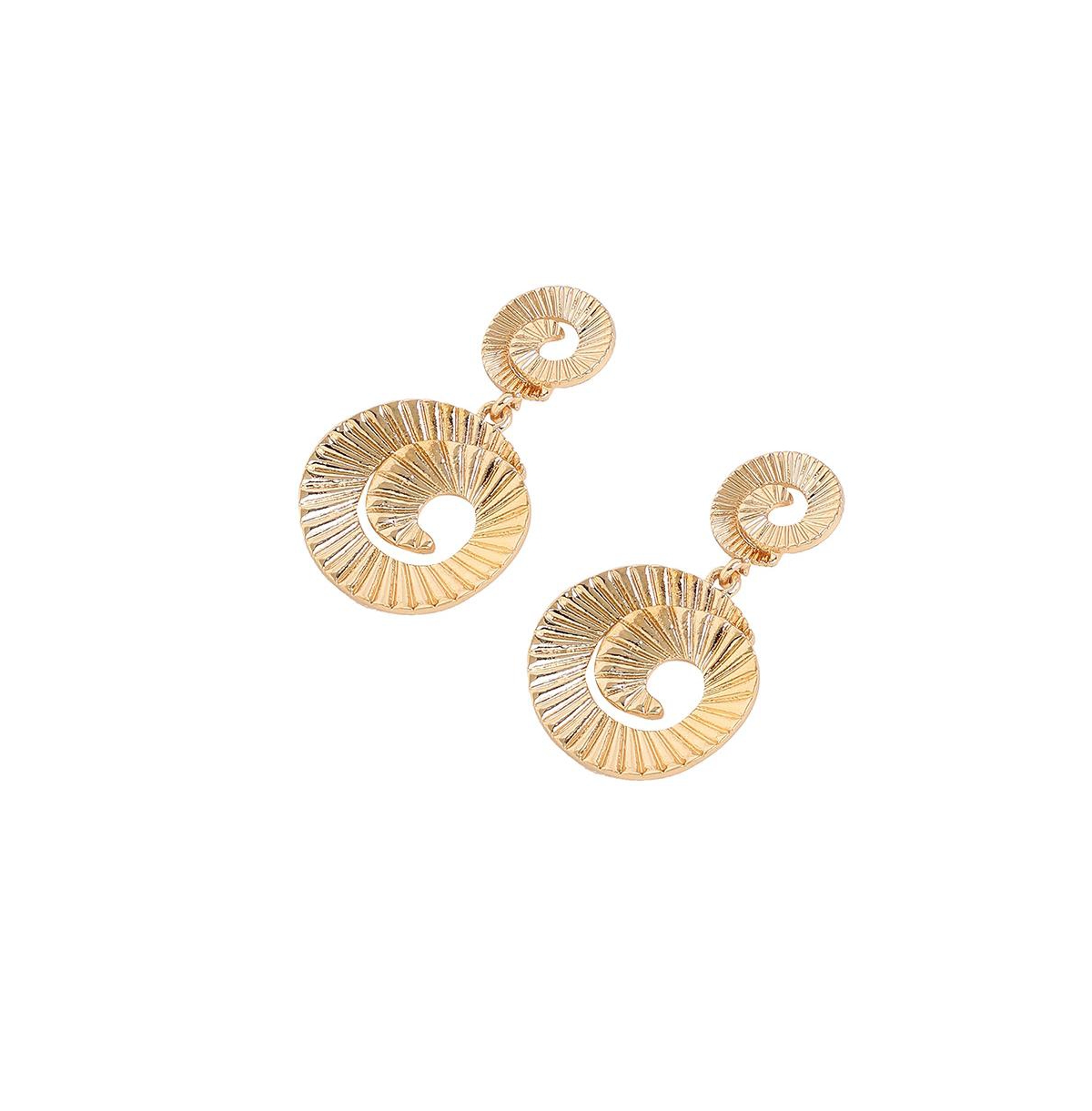 Women's Pink Swirl Drop Earrings - Gold