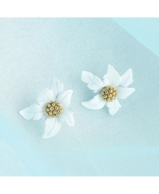 Women's Green Wild Flower Stud Earrings