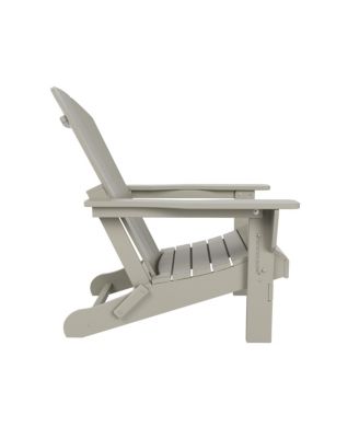 2-Piece Set Outdoor Folding Adirondack Chairs with Side Table