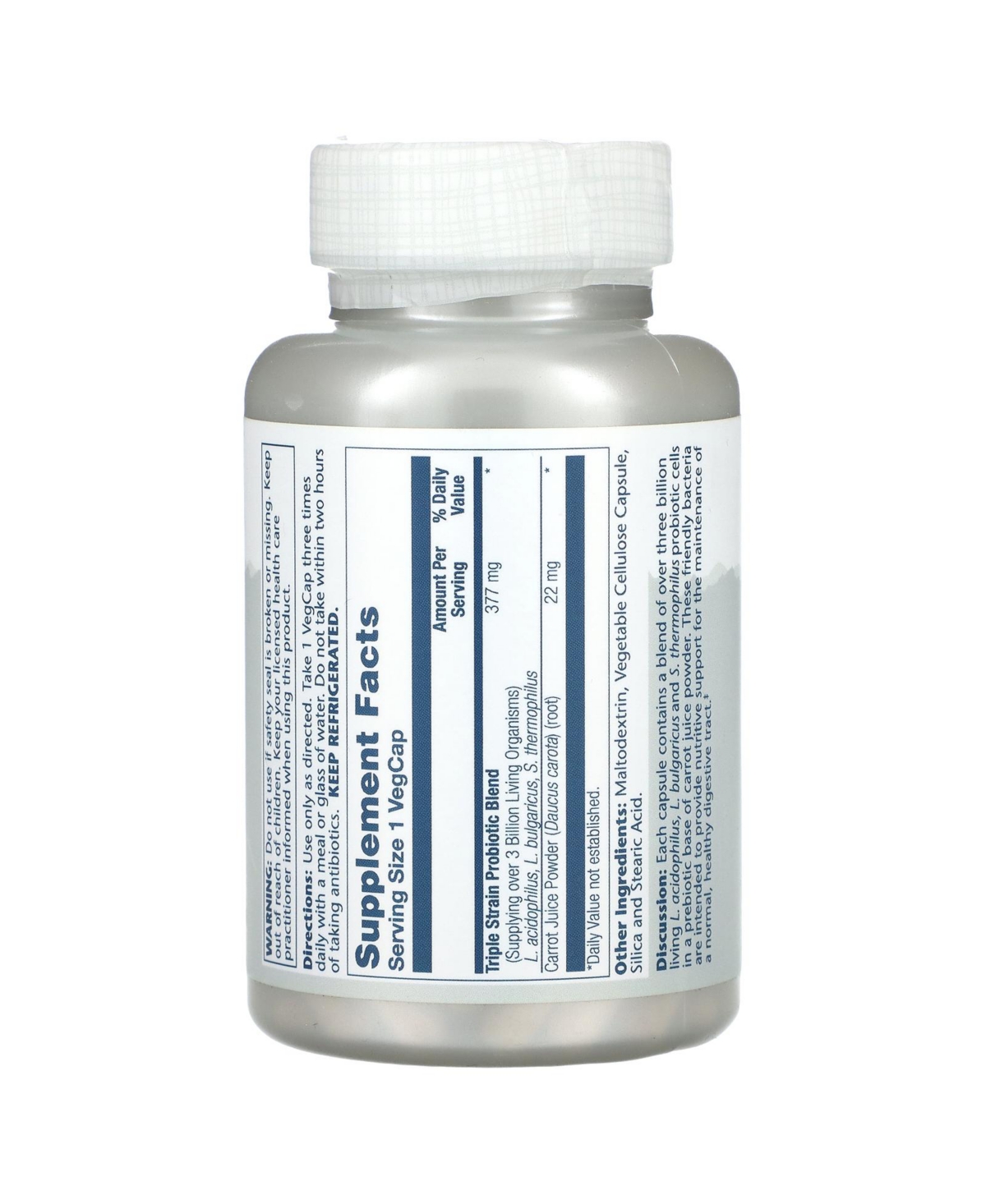 Solaray Freeze Dried Acidophilus + Prebiotic Carrot Juice 3 Billion Cfu - VegCaps - Assorted Pre-pack (See Table 9