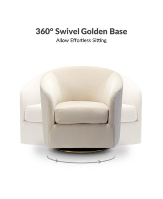 Swivel Accent Chair with Gold Metal Base for Living Room Nursery