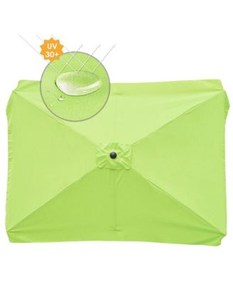 Rectangle Replacement Patio Umbrella Canopy Parasol Top Cover for 6 Ribs 6.5x10ft Umbrella