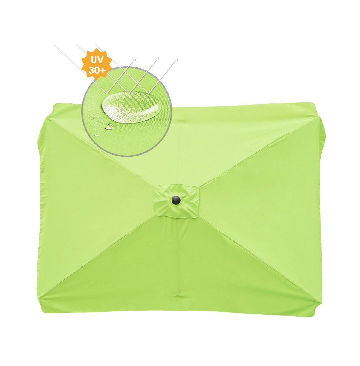 Rectangle Replacement Patio Umbrella Canopy Parasol Top Cover for 6 Ribs 6.5x10ft Umbrella