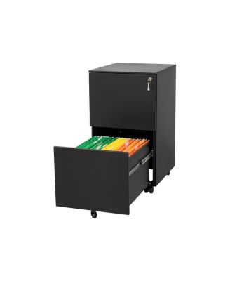 Simplie Fun Steel Mobile File Cabinet with Lock & Anti-tilt Wheels