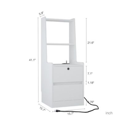 Locking Nightstand with Charging and Storage