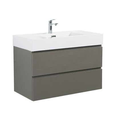 36" Gray Bathroom Vanity with Sink & Storage