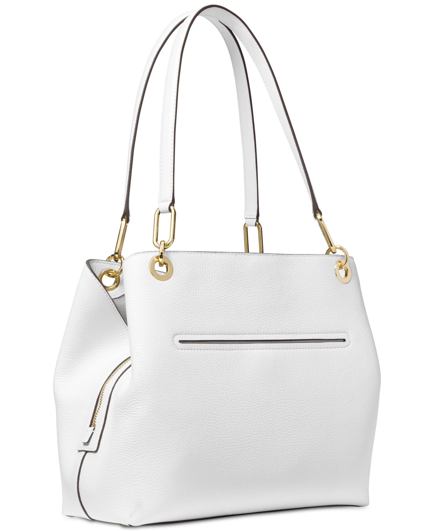 Женская сумка Michael Kors Kensington Large Leather Tote, цвет: Оптический — фото 3