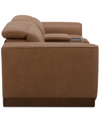 Lovro 3-Pc. Leather Sofa with 2 Power Motion Chairs & 1 Console, Created for Macy's