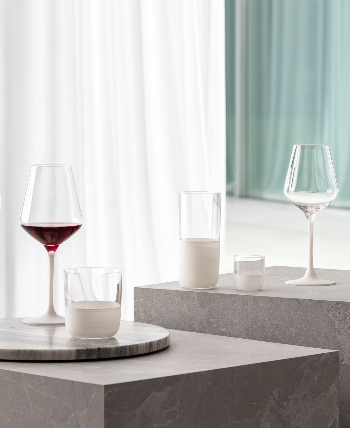 Villeroy & Boch Manufacture Rock Blanc Highball Glasses, Set Of 4 In White