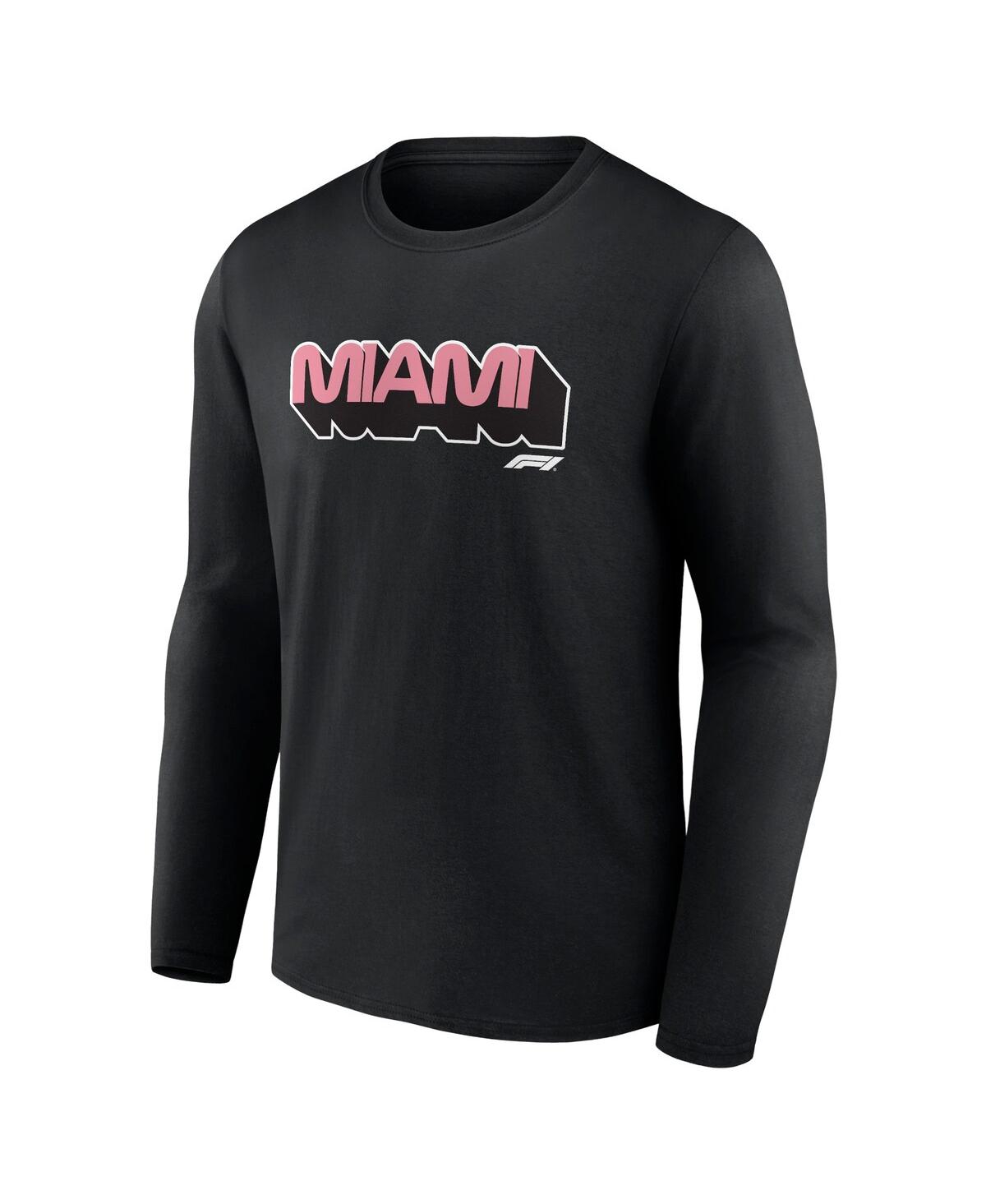 Fanatics Branded Black Formula 1 Miami Grand Prix Wordmark Long Sleeve T-shirt In Black