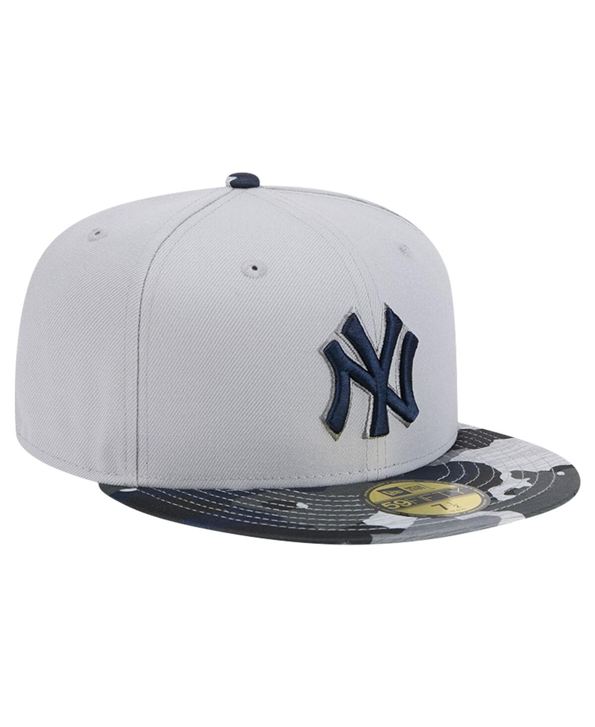 New Era Men'sNew York Yankees Active Team Camo 59FIFTY Fitted Hat - Gray