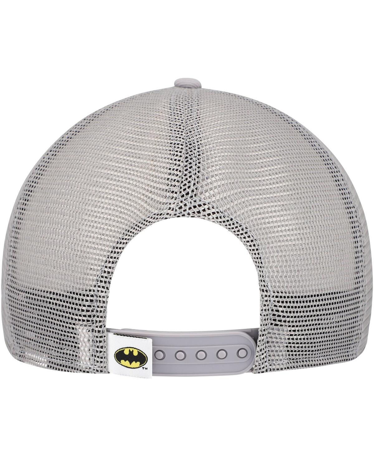 New Era Big Boys And Girls Gray Batman 9fifty Trucker Snapback Hat In Gray