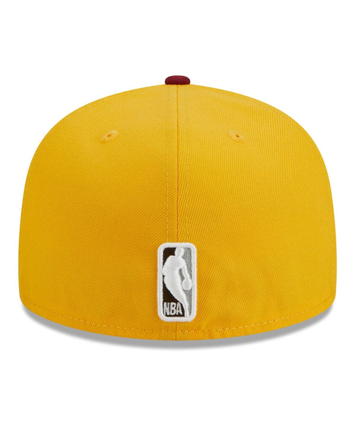 Shop New Era Men's Yellow/red New York Knicks Fall Leaves 2-tone 59fifty Fitted Hat In Yellow,red