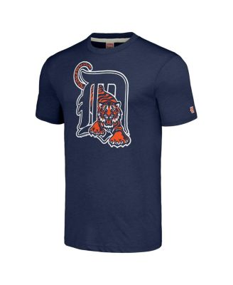 Men's Navy Detroit Tigers Cooperstown Collection Hand-Drawn Logo Tri-Blend T-Shirt