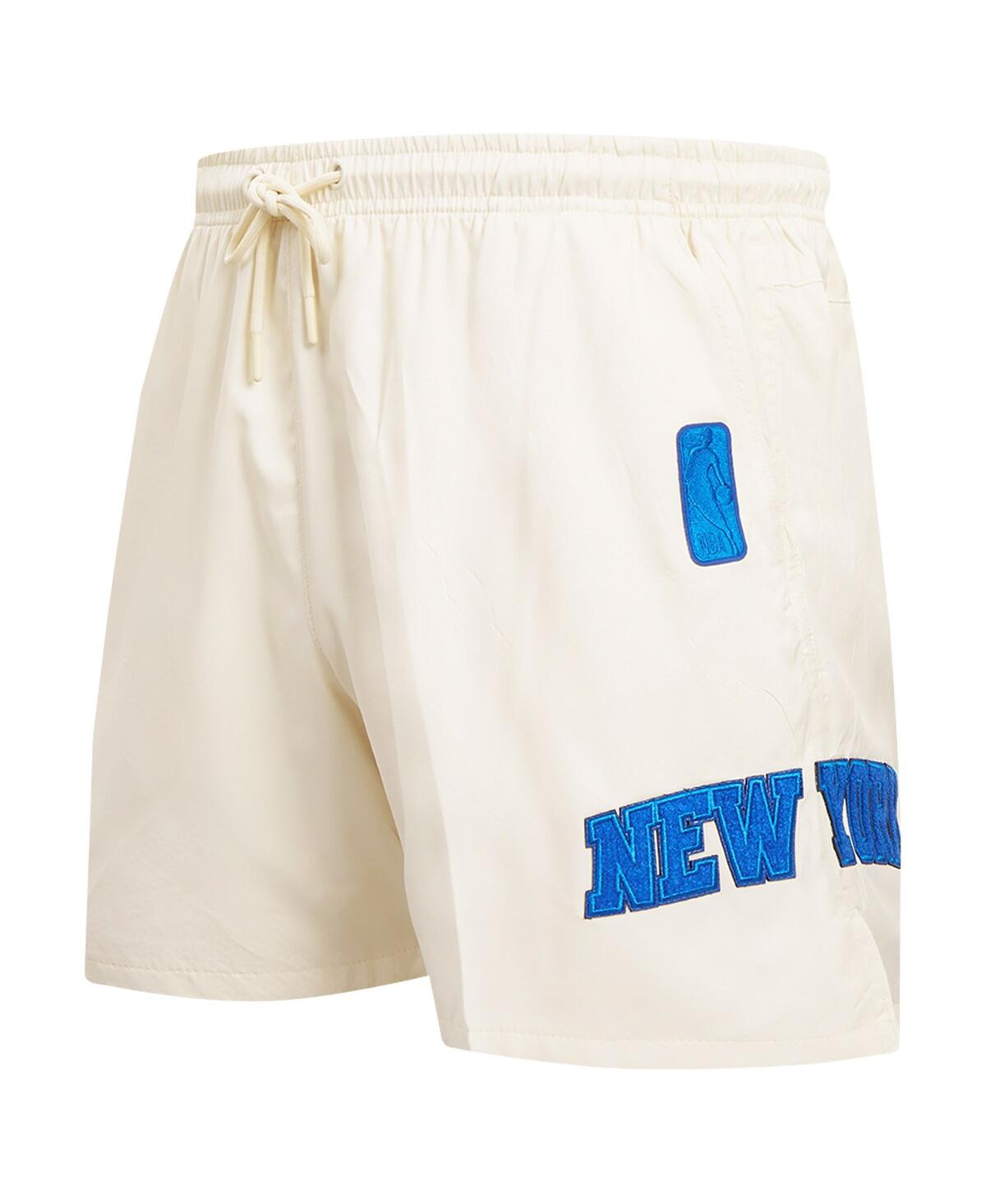 Shop Pro Standard Men's Cream New York Knicks Triple Tonal Woven Shorts