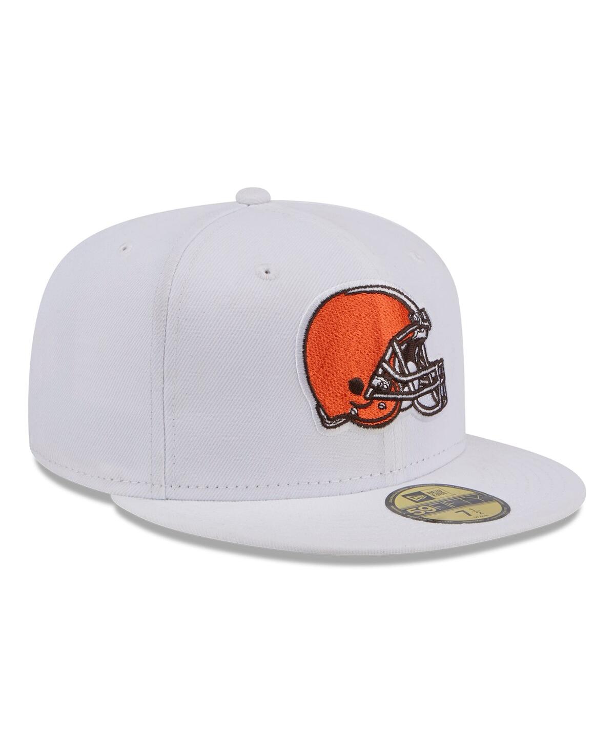 New Era Men'sCleveland Browns Omaha 59FIFTY Fitted Hat - White