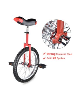 18 In Wheel Outdoor Unicycle Skid-proof Tire Fitness Bicycle Balance Training for Adults Teenagers Kids, Red