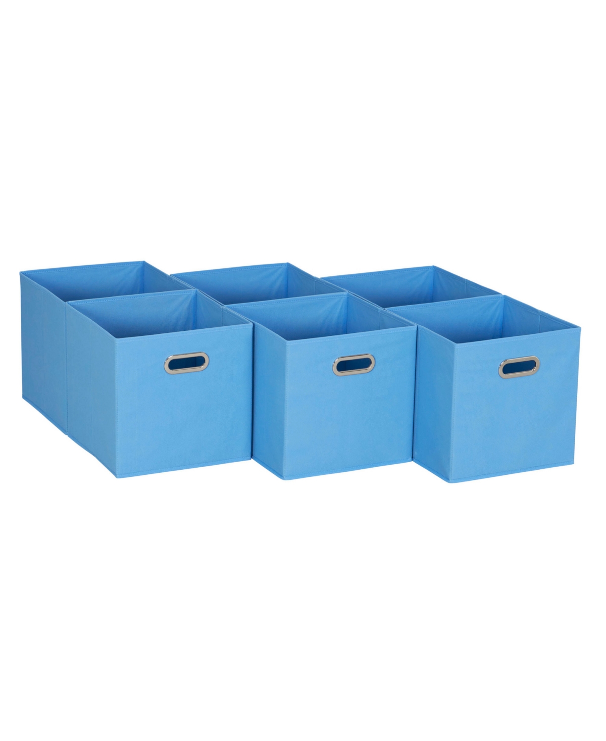 HOUSEHOLD ESSENTIALS 6 CT OPEN FABRIC CUBE STORAGE BINS 