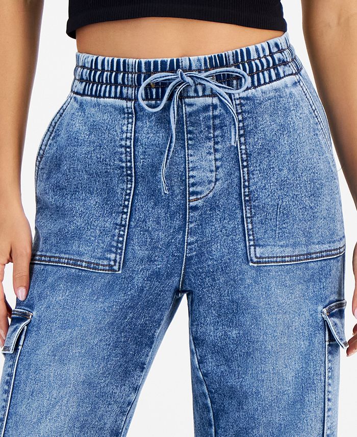 Vanilla Star Juniors' High-Rise Drawstring-Waist Cargo Pants - Macy's