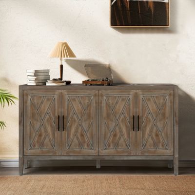 Streamdale Vintage Wooden Sideboard, 4 Door, American Country
