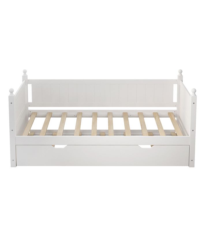 Simplie Fun Twin Size Solid Wood Daybed With Trundle For Limited Space