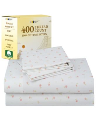 400 Thread Count 100% Cotton Printed Sheet Set - California Design Den