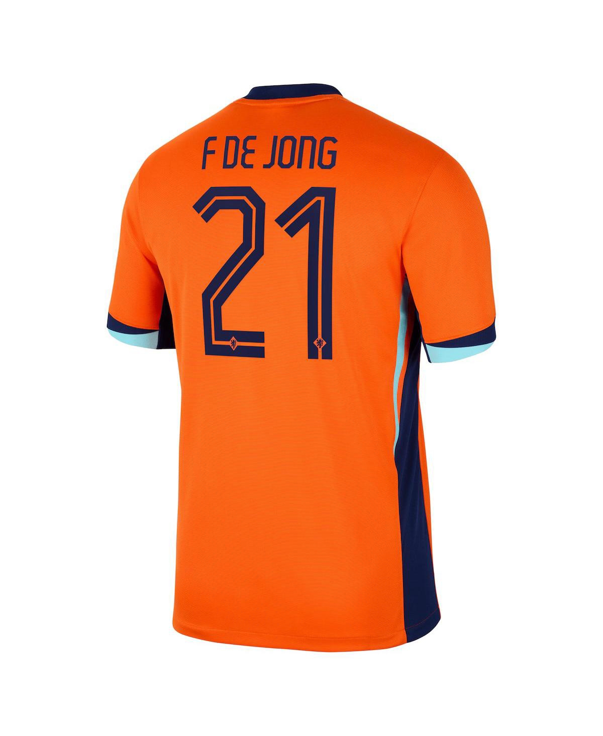 Nike Men's Frenkie de JongNetherlands National Team 2024 Home Replica Jersey - Orange