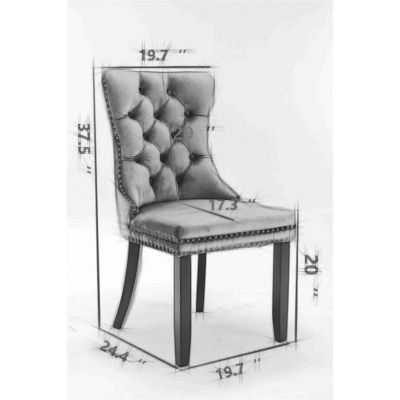 Contemporary Green Velvet Dining Chair Set