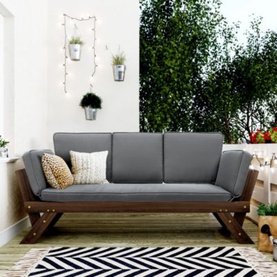Streamdale Adjustable Patio Daybed Sofa with Gray Cushions
