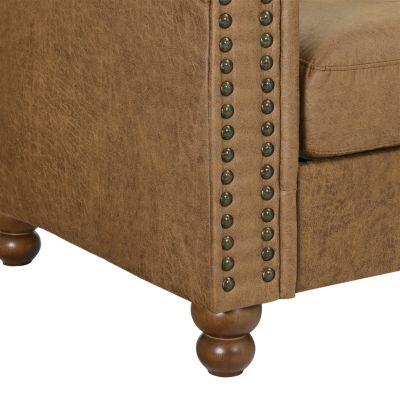 Streamdale Large Fabric Sofa – Chesterfield Design – Tufted Upholstery Living Room Couch