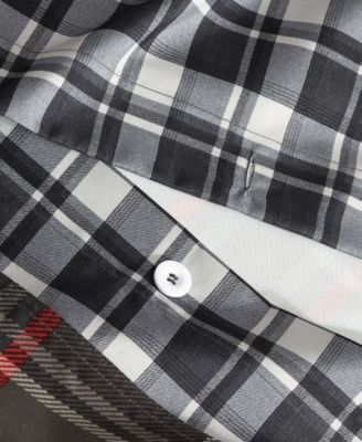 CLOSEOUT! Willow Plaid Microsuede 2 Piece Duvet Cover Set, Twin