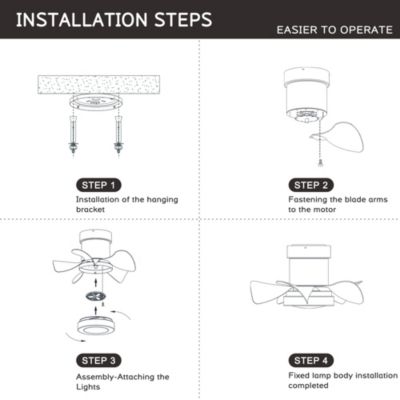 21" Ceiling Fan with Remote Control & Light