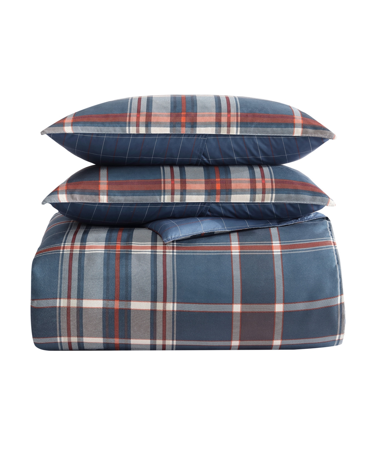Eddie Bauer Shasta Lake Microsuede 2 Piece Duvet Cover Set, Twin In Medium Indigo
