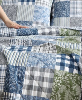 Cozy Plaid Patchwork Reversible 2 Piece Quilt Set, Twin