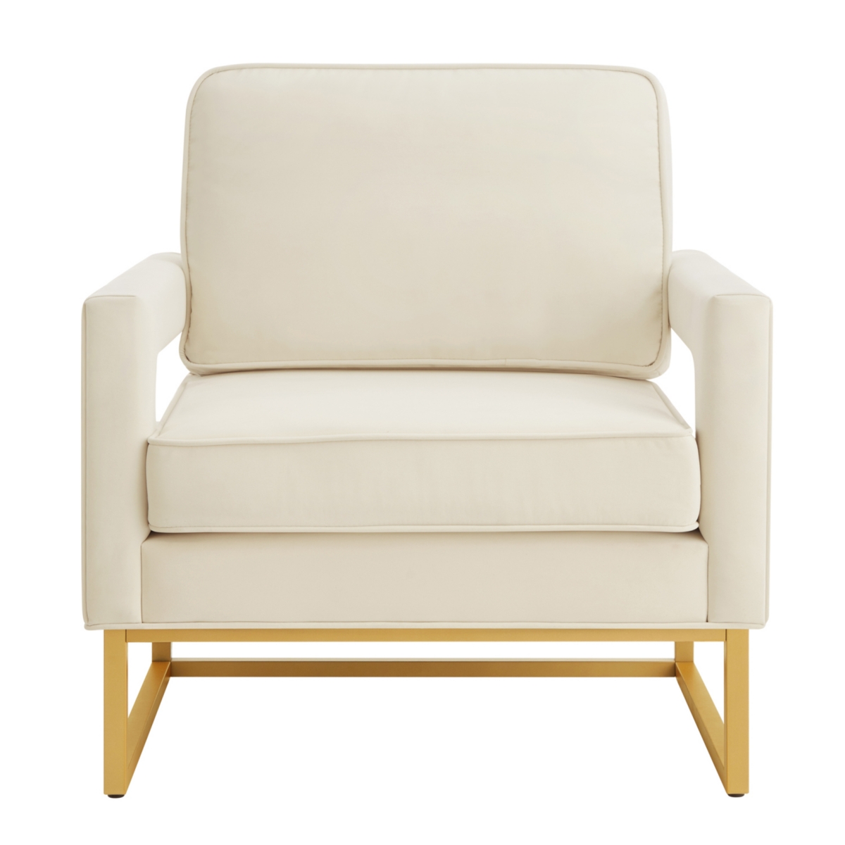 Simplie Fun Gold Metal Base Velvet Upholstered Accent Chair
