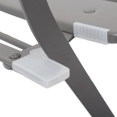 3 Pieces Patio Bistro Balcony Metail Chair Table Set-Gray