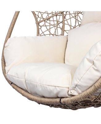 Streamdale New Comming Outdoor Indoor PE Wicker Swing Egg Chair Natural Color