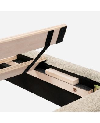 Dove Tufted Upholstered Platform Bed - Pearl White - Queen