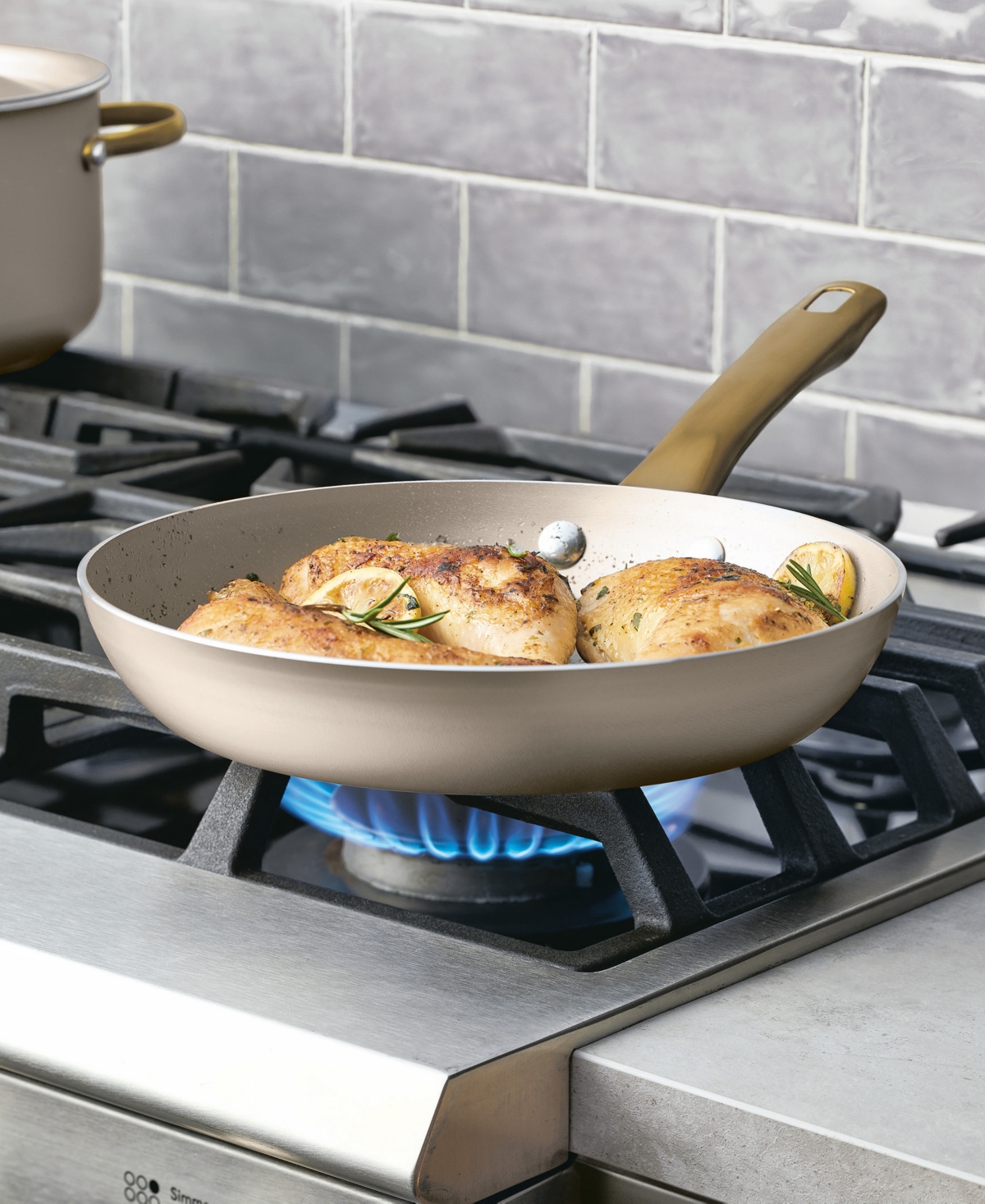 Farberware Radiant Aluminum 12-piece Cookware Set In Champagne