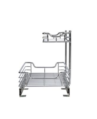 Glidez Multipurpose Chrome-Plated Steel Pull-Out/Slide-Out Storage Organizer for Under Sink or Under Cabinet 2-Tier Design