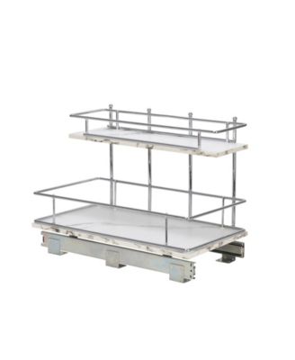 Glidez Chrome-Plated Steel and Faux Marble Pull-Out/Slide-Out Storage Organizer for Under Sink or Cabinet 2-Tier Design