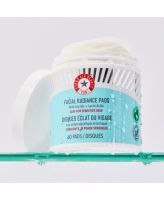 Facial Radiance Pads with Glycolic + Lactic Acids – Exfoliating Pads with AHA, 60 pads