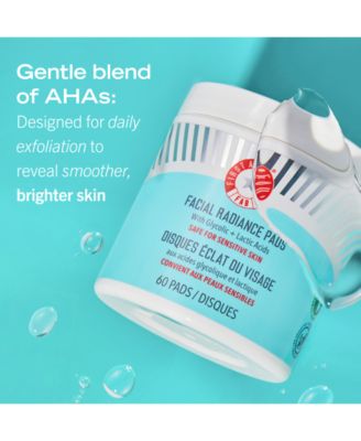 Facial Radiance Pads with Glycolic + Lactic Acids – Exfoliating Pads with AHA, 60 pads