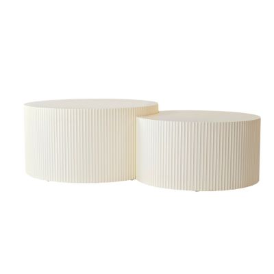 Streamdale Vertical Stripe Nesting Coffee Table Set (2 pcs)