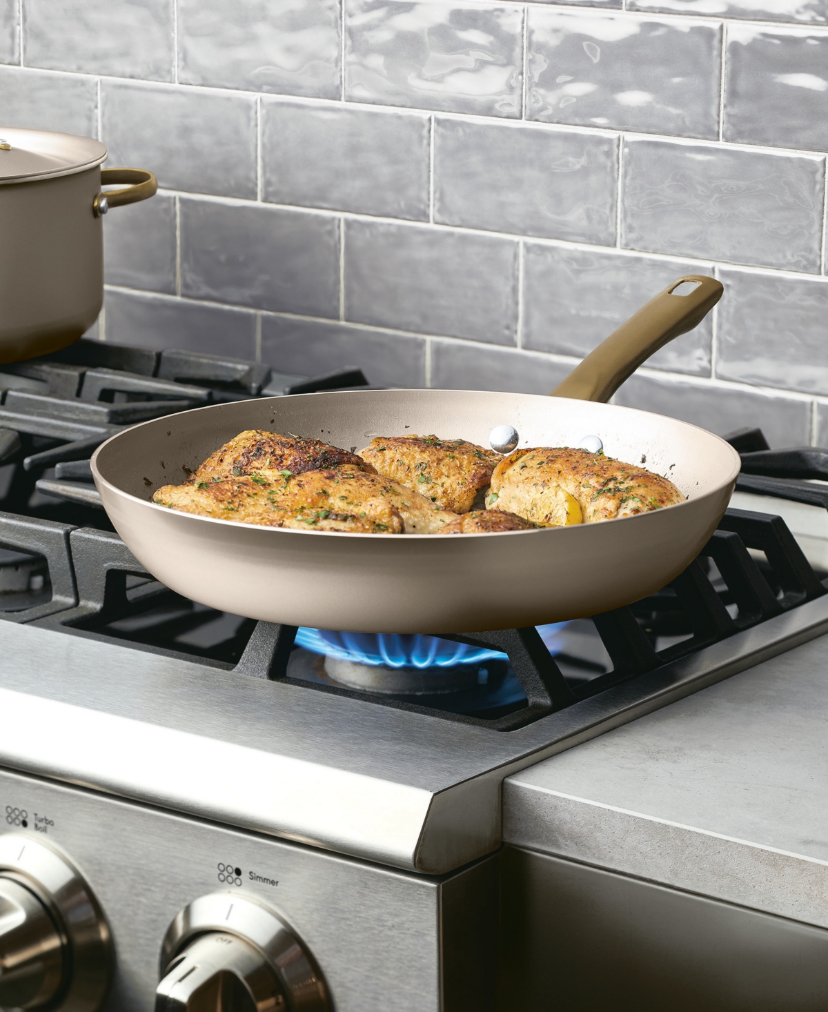 Farberware Radiant Aluminum 12.25-inch Frying Pan In Champagne