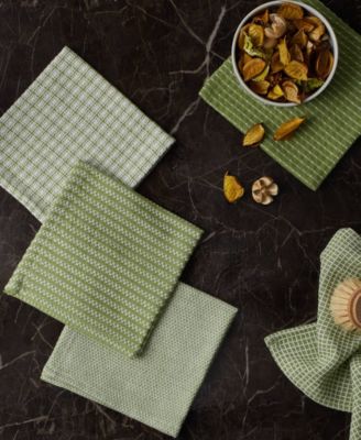 Everyday Kitchen Collection Assorted Dishcloth Set, 12x12", Antique Green, 5 Count