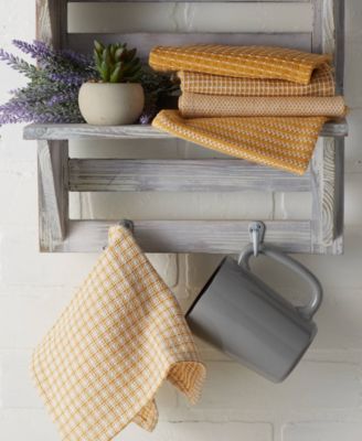 Everyday Kitchen Collection Assorted Dishcloth Set, 12x12", Honey Gold, 5 Count
